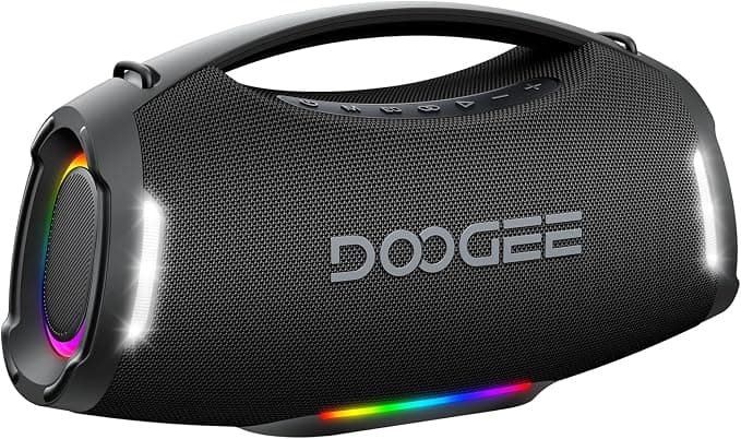 Wild Boom Pro Altavoz Portatil, Speaker Potente 250W Pico Sonido 2.1, Batería 12000mAh Luces RGB Sincronizadas y Focos de Escenario, Altavoces Portátiles TWS para Fiestas y Actividades