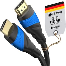 KabelDirekt – Cable HDMI 8K & 4K – 2m – Tecnología Flexcore alemana | 10K, 8K@60Hz & 4K@120Hz, High Speed HDMI – para PS5, Xbox Series X/S, Switch 2, PC & Blu-ray – sin interferencias & flexible