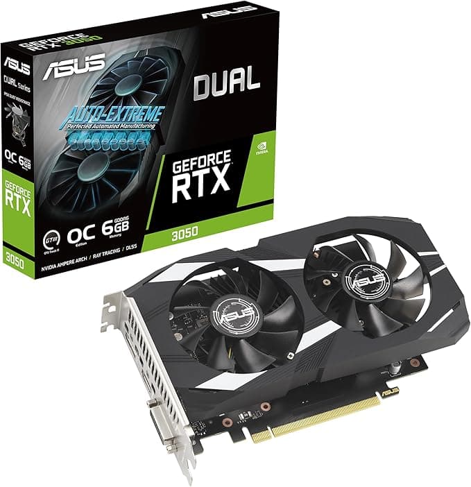 ASUS Dual GeForce RTX 3050 OC Edition 6GB GDDR6 - Tarjeta gráfica